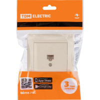 Компьютерная розетка, слоновая кость RJ45 TDM ELECTRIC Лама SQ1815-0116