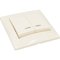 Двухклавишный выключатель TDM с подсветкой, слоновая кость Лама SQ1815-0105