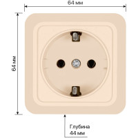 Розетка открытой установки 2П+З IP20 16А, слоновая кость TDM ELECTRIC Ладога SQ1801-0016