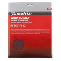 Шлифлист на тканевой основе, P 40, 230 х 280 мм, 10 шт., водостойкий MATRIX 75633