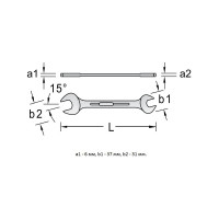 Двусторонний рожковый ключ NORGAU тип N6-14x17 14х17, длина 192 мм 060107169
