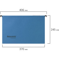 Подвесные папки BRAUBERG А4/Foolscap 406x245 мм, до 80 листов, комплект 10 шт., синие, картон Италия 231793