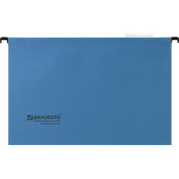 Подвесные папки BRAUBERG А4/Foolscap 406x245 мм, до 80 листов, комплект 10 шт., синие, картон Италия 231793