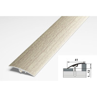Порог разноуровневый алюминиевый (41 мм; 0.9 м; декоративный; дуб беленый) Лука 00000002878
