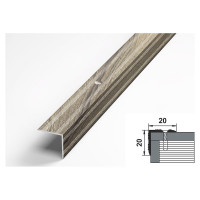 Порог угловой алюминиевый (20х20 мм; 0.9 м; декоративный; дуб английский) Лука УТ000026243