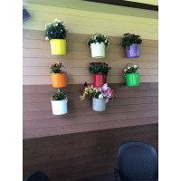 Кашпо с кронштейном НАЙДИ зеленое GKK6018