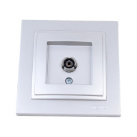 TV розетка MONO ELECTRIC Despina, проходная, универсальная, экран, серебро 102-212105-137