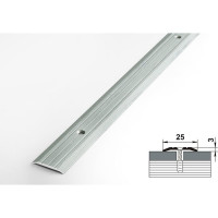 Порог прямой алюминиевый декоративный (25 мм, 1,8 м, Ольха серая) ЛУКА УТ000025986