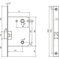 Защелка Аллюр (хром; планка 18 мм; без ручек; с фиксатором) 11221