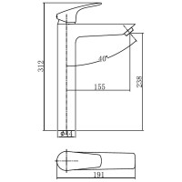 Смеситель для умывальника Aquanet Static высокий, черный матовый 00261821