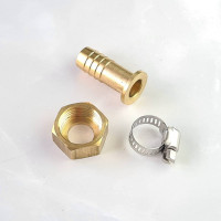 Наконечник латунный с подвижной гайкой внутренняя резьба 1/2 х елочка 12 мм + хомут Профитт 4823426