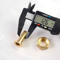 Наконечник латунный с подвижной гайкой внутренняя резьба 1/2 х елочка 12 мм + хомут Профитт 4823426