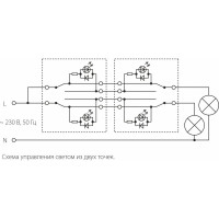 Двухклавишный проходной выключатель WERKEL W1122109 с подсветкой серебряный a051369