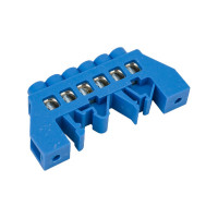 Шина TDM ELECTRIC "N" нулевая, в изоляторе, на DIN-рейку, 8x12мм, 6 групп, SQ0801-0076