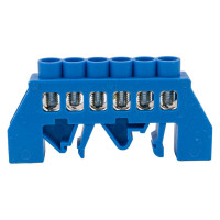 Шина TDM ELECTRIC "N" нулевая, в изоляторе, на DIN-рейку, 8x12мм, 6 групп, SQ0801-0076