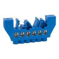 Шина TDM ELECTRIC "N" нулевая, в изоляторе, на DIN-рейку, 8x12мм, 6 групп, SQ0801-0076