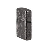Зажигалка Zippo Armor Wicca Design с покрытием Black Ice, латунь/сталь, чёрная, 38x13x57 мм 49689