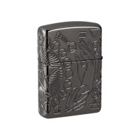 Зажигалка Zippo Armor Wicca Design с покрытием Black Ice, латунь/сталь, чёрная, 38x13x57 мм 49689