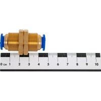 Цанговое проходное соединение 10 мм CDC Pneumatics PMM 10N