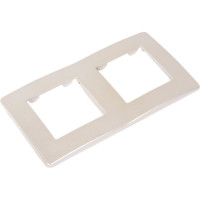 Рамка для розеток и выключателей ЭРА Серия 12 12510215 на 2 поста, Сатин, перламутр Б0052518