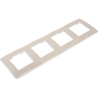 Рамка для розеток и выключателей ЭРА Серия 12 12510415 на 4 поста, Сатин, перламутр Б0052538