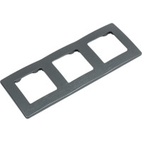 Рамка для розеток и выключателей ЭРА Серия 12 12510312 на 3 поста, сатин, графит Б0052525