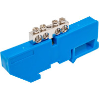 Шина ЭРА N "Ноль" NO-222-83-1 на DIN-изоляторе ШНИ-6x9-4 никелированная Д-Синий Б0044132