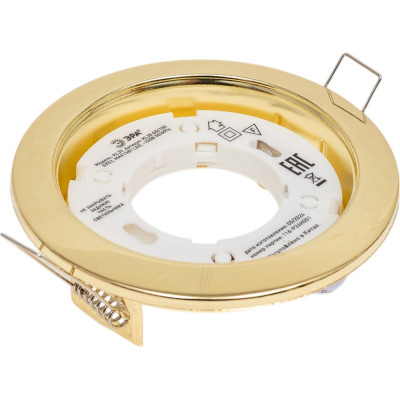 Встраиваемый светильник ЭРА KL35 GD 1 к, под лампу GX53, 220V, 13W, золото Б0049008