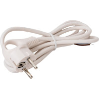 Шнур питания с вилкой ЭРА UX3x0,752m W с заземлением ПВС 3x0,75 2м белый Б0048690