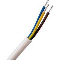 Шнур питания с вилкой ЭРА UX3x0,752m W с заземлением ПВС 3x0,75 2м белый Б0048690