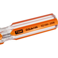 Отвертка шлицевая TDM ELECTRIC Гранит углеродистая сталь, тип SL6.0 x 150 мм SQ1006-2008