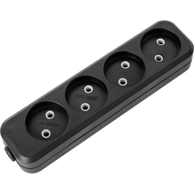 Розеточная колодка TDM ELECTRIC 4 гнезда 2П б/з 10А 250В черная серии Народная SQ1806-0428