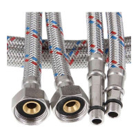 Гибкая подводка для смесителя OUTE пара, 1/2", М10, гайка-штуцер, 80 см TP57-80