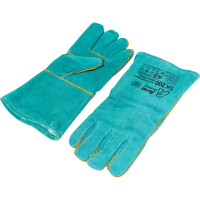 Спилковые пятипалые утепленные перчатки Armprotect мех, бирюзовые, р10 SK200