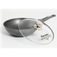 Сковорода ВОК Мечта АП Гранит 28 см, со съемной ручкой и стеклянной крышкой с078701