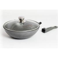 Сковорода ВОК Мечта АП Гранит 28 см, со съемной ручкой и стеклянной крышкой с078701