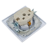 Розетка Intro Plano с заземлением 2P+E Schuko со шторками, 16А-250В, IP20, СУ, белый, Б0053923