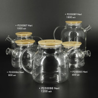 Заварочный стеклянный чайник Pomi d'Oro 1200 мл P250088 Neri