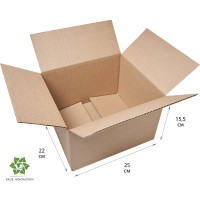 Картонная коробка PACK INNOVATION Гофрокороб 25x22x15.5 см, объем 8.5 л, 60 шт IP0GK00252215.5-60