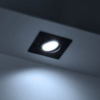 Встраиваемый потолочный светильник RITTER Artin 94x94x25мм, монтажное отверстие 75x75мм GU5.3 алюминий, черный  51424 4