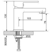 Смеситель для умывальника Gappo 25к G1039 хром 543685