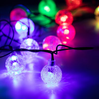 Светодиодная новогодняя гирлянда ЭРА ENIN - 25BG, 20LED, нить, шарики, диаметр 25 мм, 2 м, RGB Б0055997