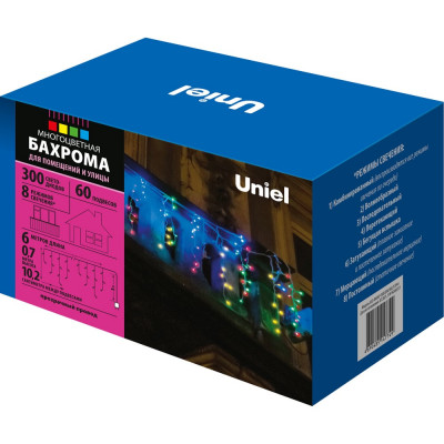Светодиодная гирлянда Uniel Бахрома ULD-B6007-300/DTA MULTI, IP44 UL-00008556