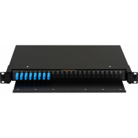 Оптический кросс NIKOMAX 19", 1U, до 24 SC неукомплектованный NMF-RP24SC-TS-P1-1U-BK
