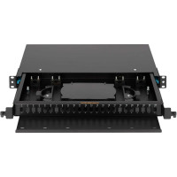Оптический кросс NIKOMAX 19", 1U, до 24 SC неукомплектованный NMF-RP24SC-TS-P1-1U-BK