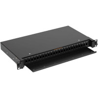 Оптический кросс NIKOMAX 19", 1U, до 24 SC неукомплектованный NMF-RP24SC-TS-P1-1U-BK