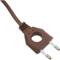 Шнур с выключателем и плоской вилкой TDM ELECTRIC с вырезом ШУ03В ШВВП 2x0,75мм2 2 м. коричневый ЭКО SQ1305-0026