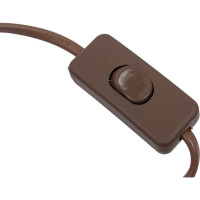 Шнур с выключателем и плоской вилкой TDM ELECTRIC с вырезом ШУ03В ШВВП 2x0,75мм2 2 м. коричневый ЭКО SQ1305-0026