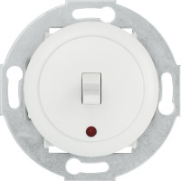 1-рычажковый переключатель LK Studio на 2 направления с индикатором (сх.6L) 16A 250B, белый, 880904-1