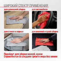 Салфетка SKYWAY набор микрофибра 30х30 см, прямоугольники, 4 шт. S00902004